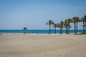 Sunny summer beach in southern Spain