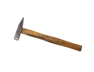 Hammer strike on white background with cipping part