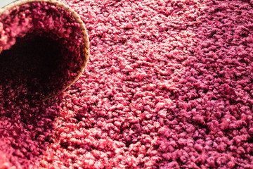 Samples of a multi-colored carpet
