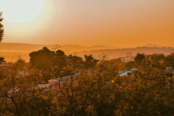 A golden sunset at Moshi Town, Tanzania