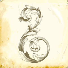 Vector baroque of vintage elements for design. 