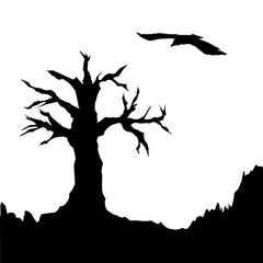 Tree and raven