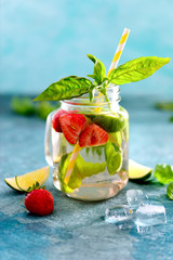 Strawberry and basil limeade
