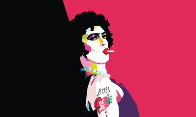 Horror Man - Uomo truccato con sigaretta