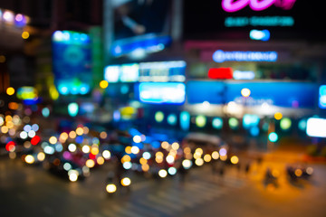 Obraz premium Abstract blurred of traffic jam at night time.