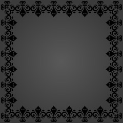 Classic vector square frame with arabesques and orient elements. Abstract ornament with place for text. Vintage pattern