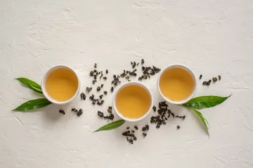 Crédence de cuisine en verre imprimé Theé thé vert oolong