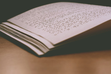 book for the blind, Braille book, education for the blind,  text of braille 