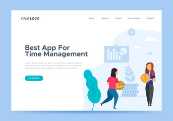 Web page design template for grow your business. Modern and trendy vector illustration concept for website and mobile development.