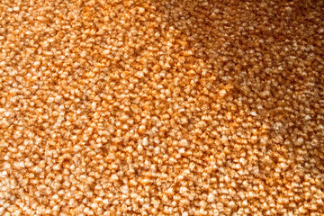 Samples of a multi-colored carpet, an example of pile and carpet color