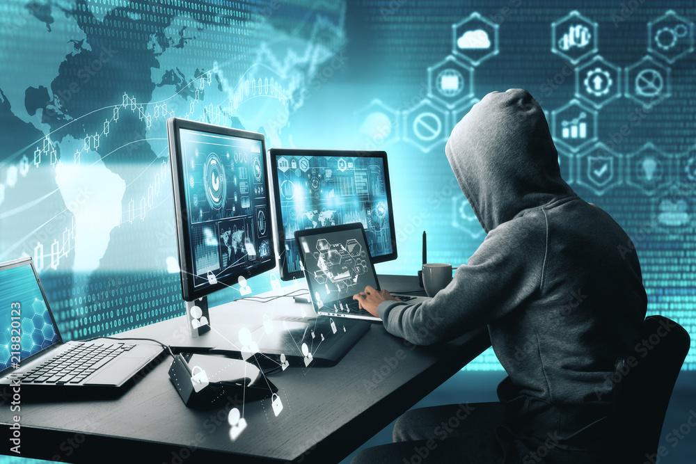 Poster hacking and phishing concept