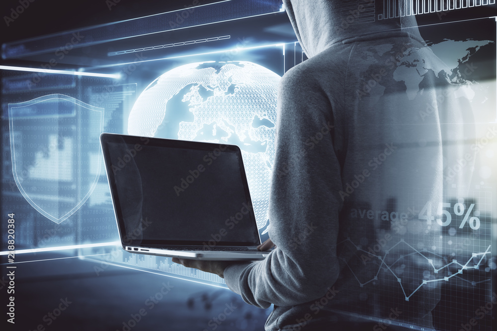 Poster Malware and hacking concept
