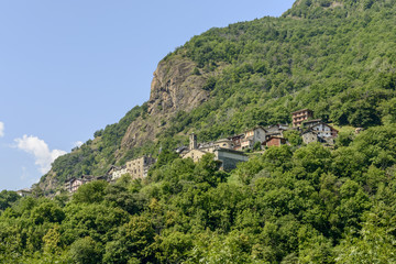 Fototapeta na wymiar Perloz mountain village, Italy