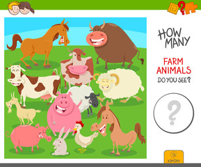 count the farm animals activity game