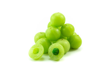 Close up gooseberries Indian isolated on white background.