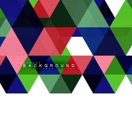 Multicolored triangles abstract background, mosaic tiles concept