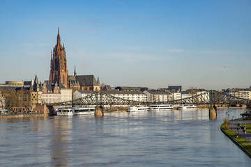 Fototapeta premium panoramic view to skyline of Frankfurt am Main