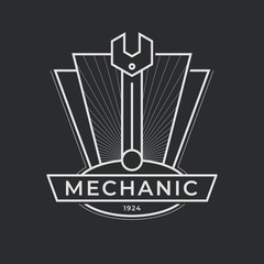 Auto mechanic service. Mechanic service logo set. Repair service auto mechanic logos. Car vintage vector logo set. Vector illustration.