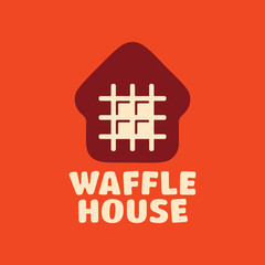 Modern professional vector logo Waffle House in orange theme