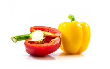Fresh weet bell pepper isolated on white background.