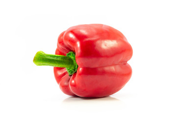 one sweet bell pepper isolated on white background.