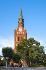 Elk, Poland - Historic Neo-gothic Prussian Sacred Jesus Heart Parish Church at the Wojska Polskiego street