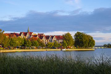 Elk, Poland - Panoramic view of the town of Elk at the Elckie lake - obrazy, fototapety, plakaty
