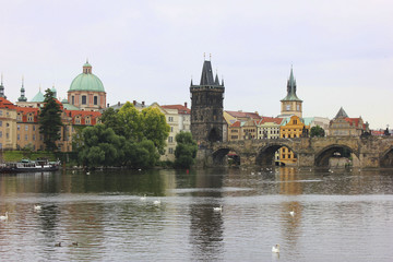 Fototapeta na wymiar embankment in Prague