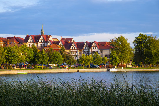 Elk, Poland - Panoramic view of the town of Elk at the Elckie lake