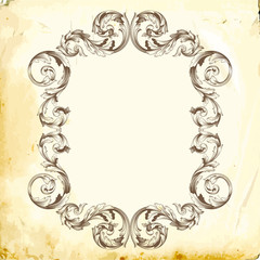 Vector baroque of vintage elements for design. 