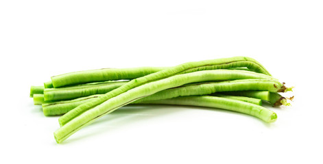 Long bean isolated on white background