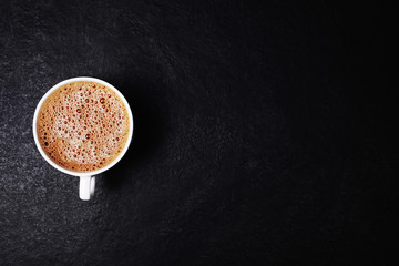 Fresh coffee on black background
