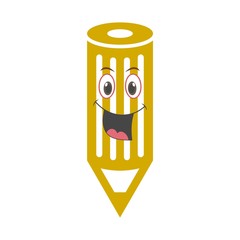 Wood Pencil icon, Smile face logo, Back to school sign