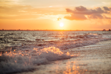 Beautiful sunset over the ocean.