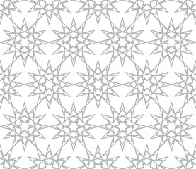 Abstract geometric pattern with crossing grey lines on white background. Seamless linear rapport.