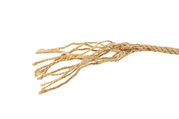 flax rope wicker on white background