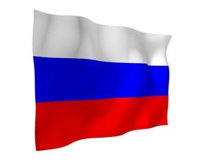 Waving flag of the Russian Federation. The National. State symbol of the Russia. 3D illustration