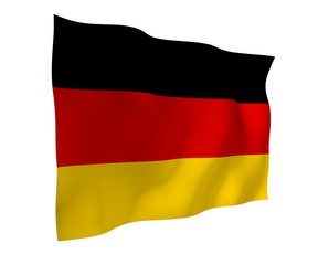 Naklejka premium Flag of Germany. Wide format 3D illustration. State symbol of the Federal Republic of Germany. 3D rendering