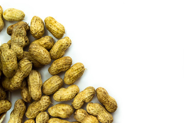 Close up peanut isolated on white background
