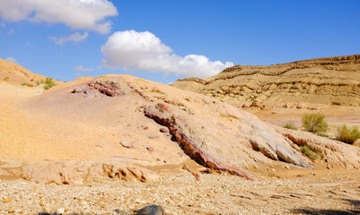  Scenic view of a canyon in Negev Desert . Israel	