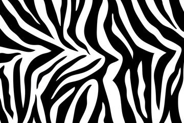 Zebra Stripes Pattern. Zebra print, animal skin, tiger stripes, abstract pattern, line background, fabric. Amazing hand drawn vector illustration. Poster, banner. Black and white artwork, monochrom