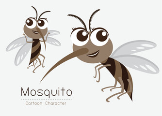 Vector Mosquito Cartoon Character design; Cute style concept.