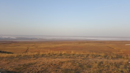 Red sand mount Bogdo in Russia