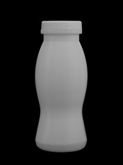 the white plastic small bottle for drugs or drinks isolated on a black background