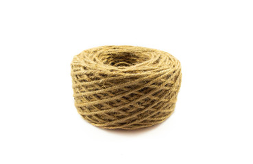Obraz premium Rope of fiber coir isolated on white background.