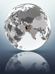 Afghanistan on globe