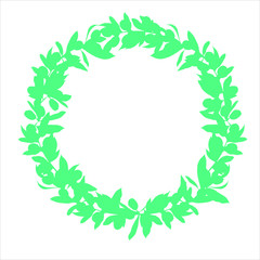 green olive wreath graphic