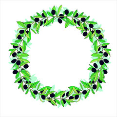 olive wreath graphic vector colour three-dimensional