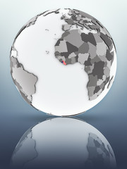 Liberia on globe