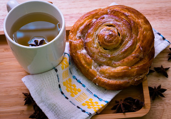 tea and baked roll